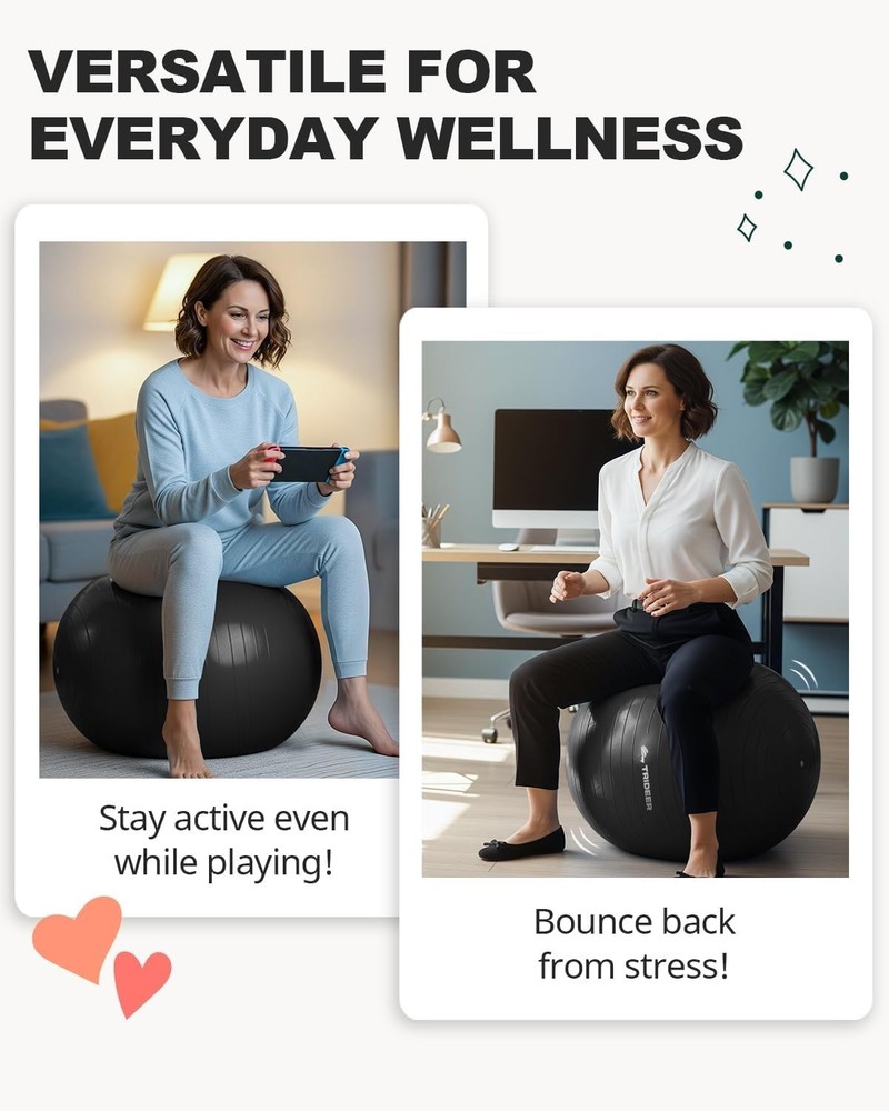 Versatile Exercise Ball with Quick Pump – Perfect for Core Strength & Stability