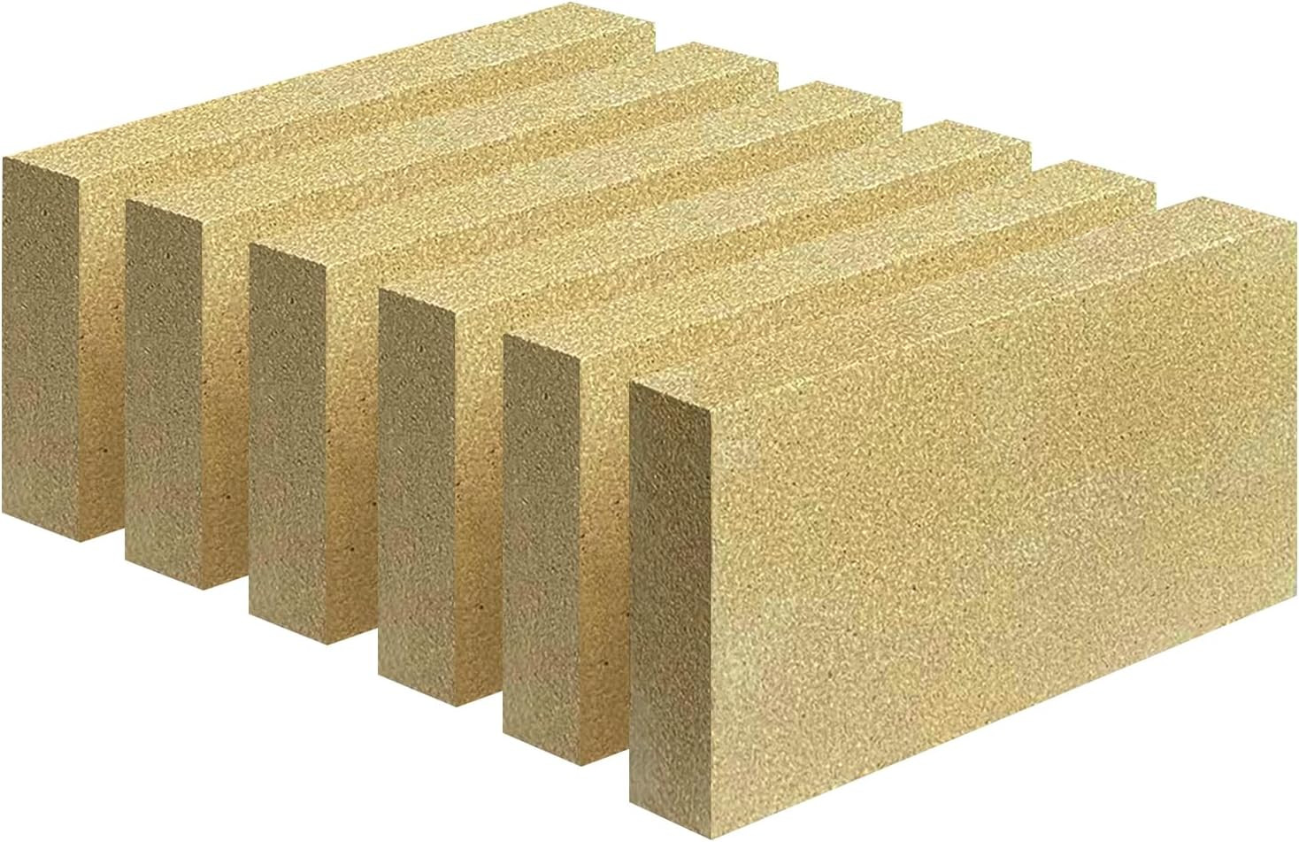 High-Temperature Fire Bricks for Wood Stoves and Fireplaces, 9"x4.5"x1.25", Pack