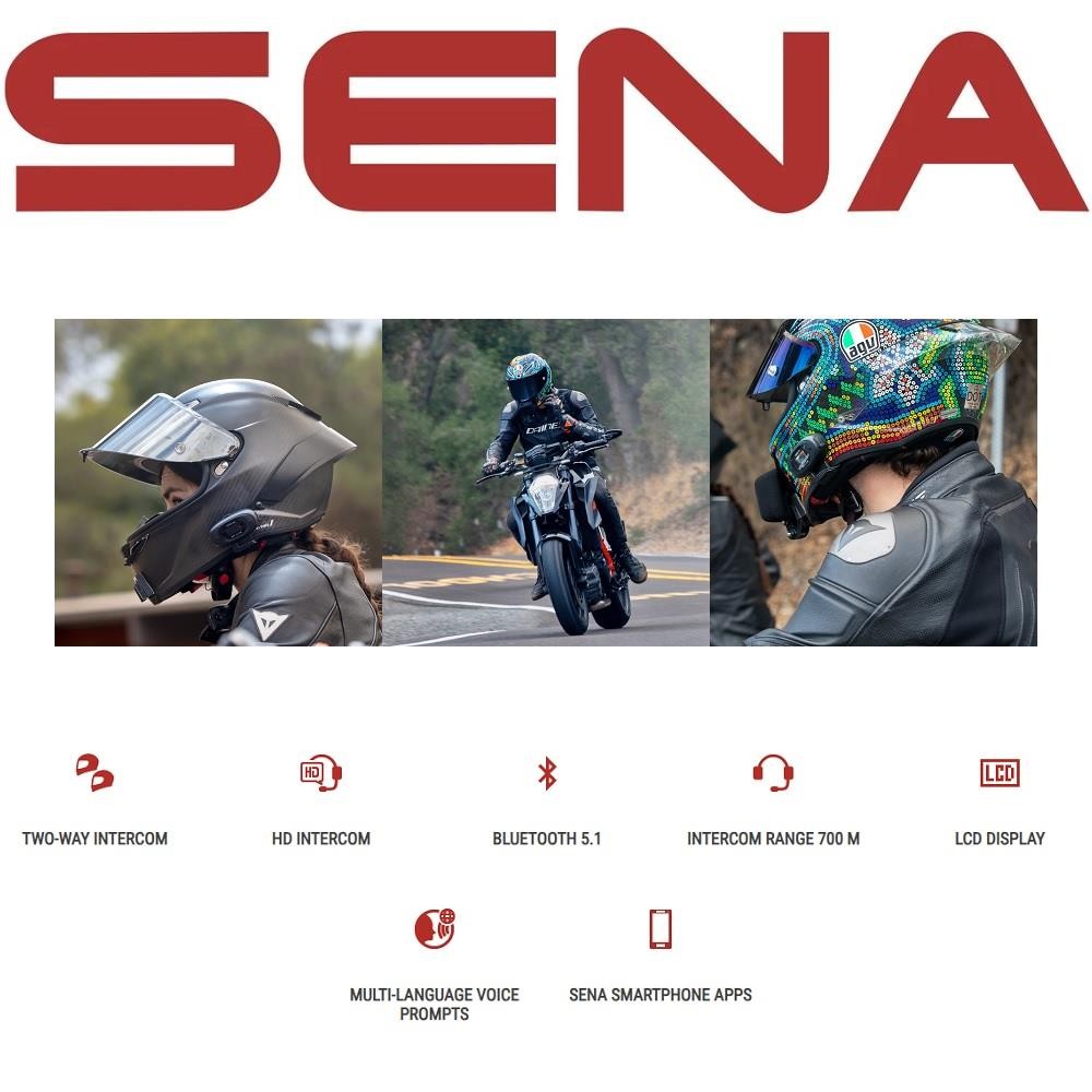 Sena 5R Motorcycle Helmet Bluetooth Communication System Intercom Kit Black LCD