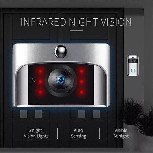 Smart Remote Doorbell Wireless Video Security Camera Battery Powered For Office