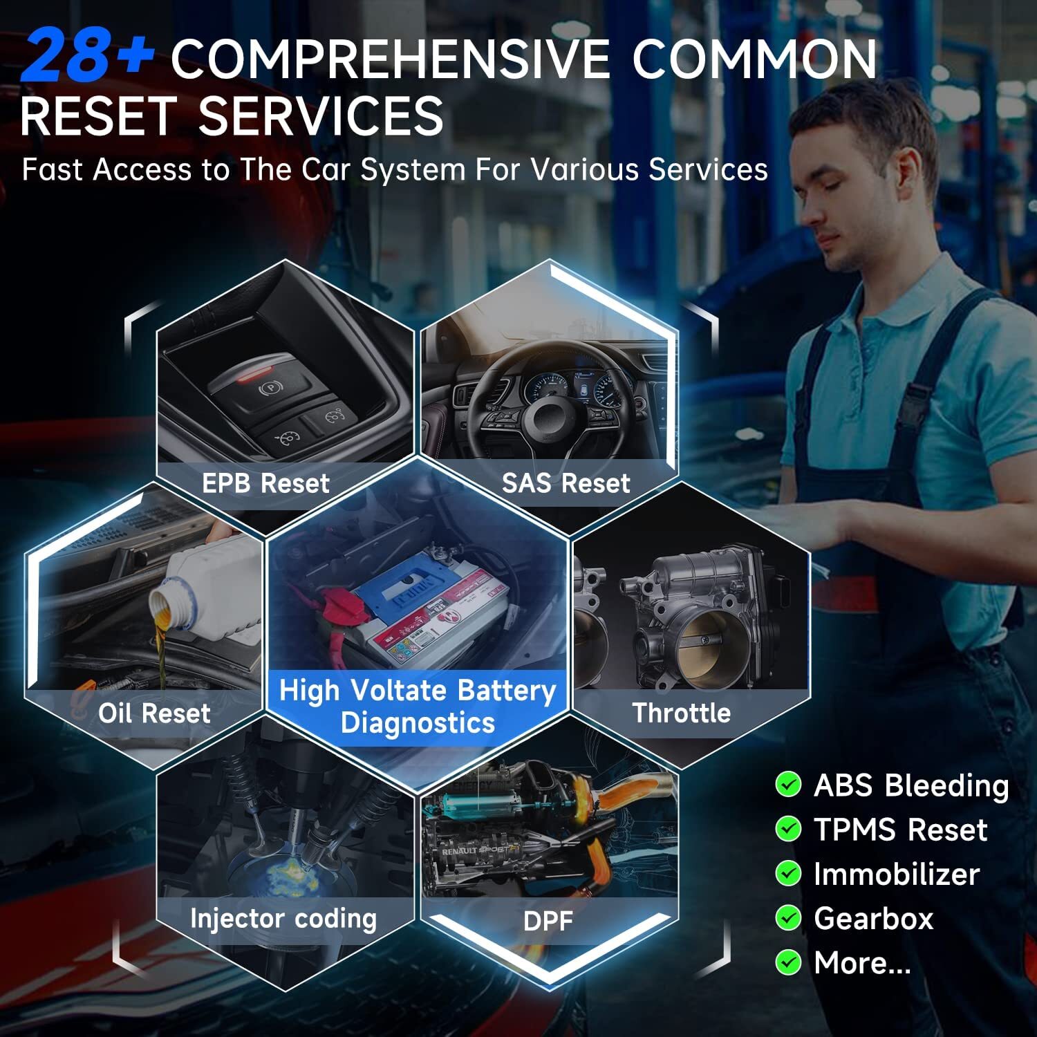 LAUNCH X431 CRP909 OBD2 Scanner Car Diagnostic Tool Full System Key Coding ABS