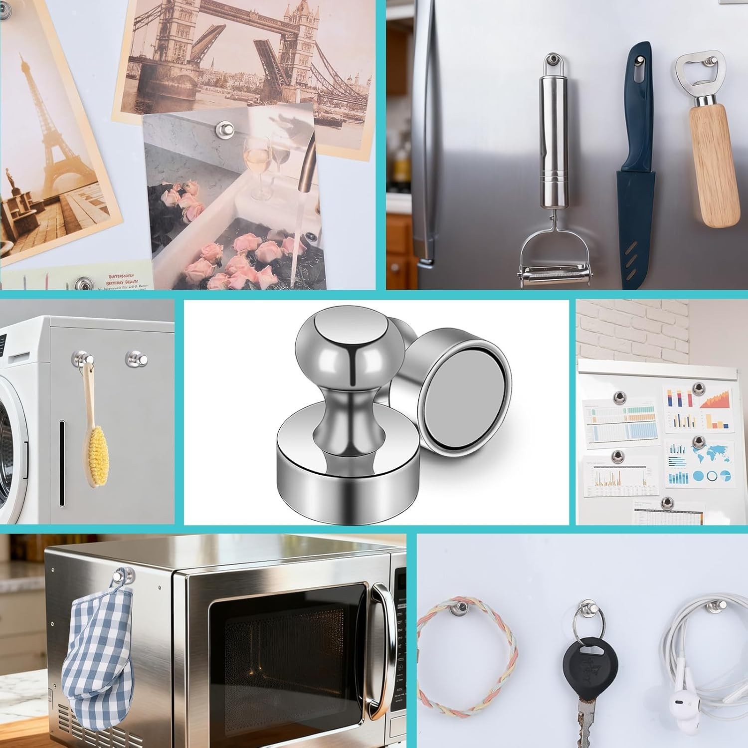 20x Fridge Magnets For Whiteboard Refrigerator Magnets Small&Strong Metal Magnet