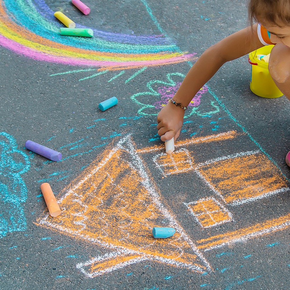 5 PCS Dustless Chalk, Blue Sidewalk Chalk Large Solid Huge for Outdoor