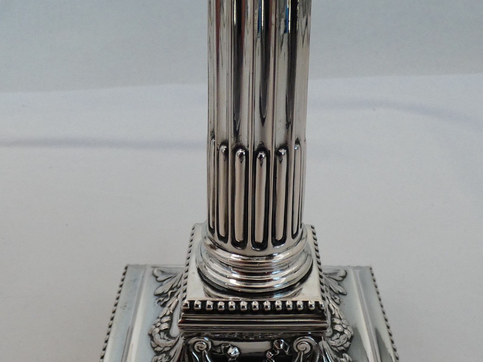 Pair of Antique Germany Silver Friedlander Column Candlesticks RB-13