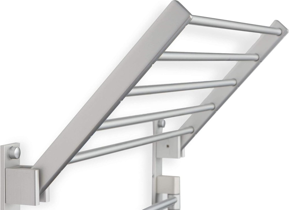 Elegant 17" Wall-Mounted Laundry Drying Rack in Silver - Durable & Space-Saving