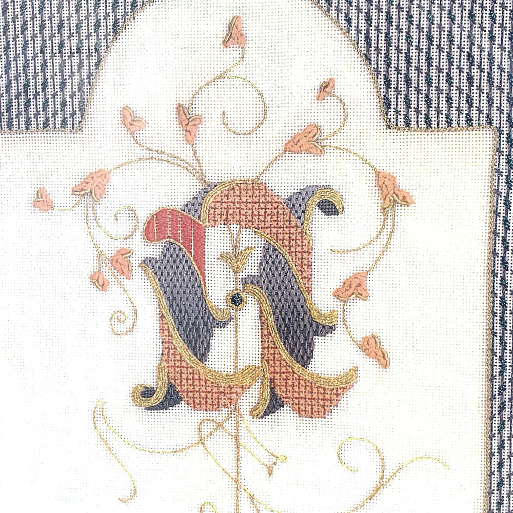 Anthony Minieri Illuminated "A" Elegance Needlepoint Chart w/ Canvas & Materials
