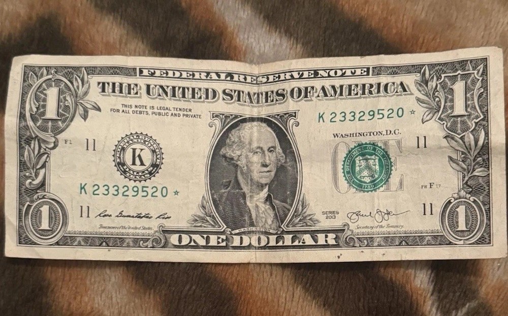 Billete D 1 Dólares Con Error