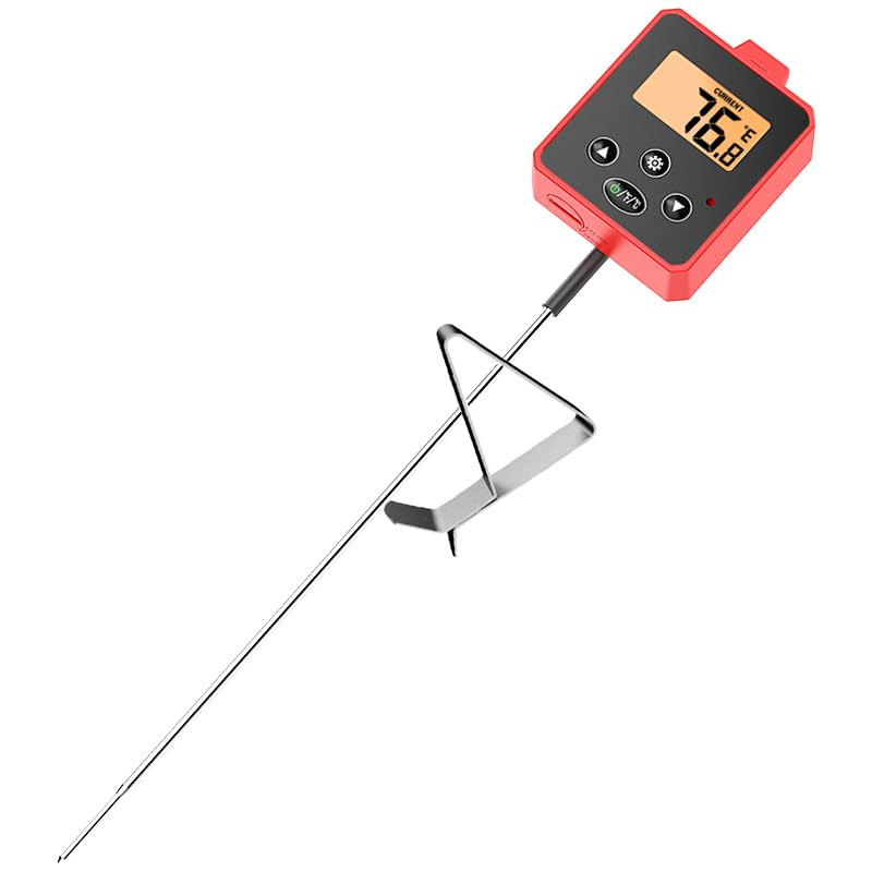 Digital Candy Thermometer with Pot Clip,Alarm Function,10'' Long Probe,Rotatable