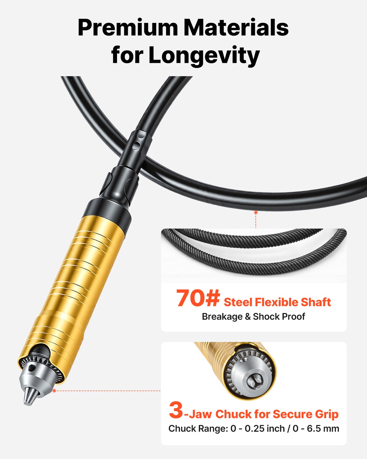 VEVOR Flex Shaft Grinder 1000W 30000RPM Flex Shaft Rotary Tool 74PCS Accessories