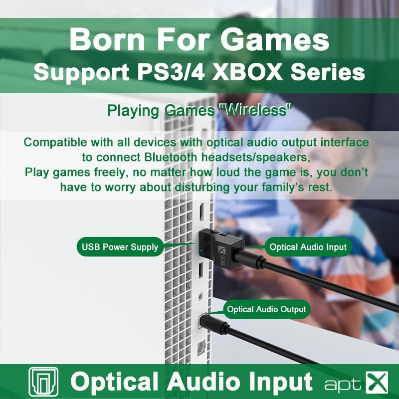 USB Optical Wireless Bluetooth Transmitter 2 in 1 Audio Transmitter Adapter Low