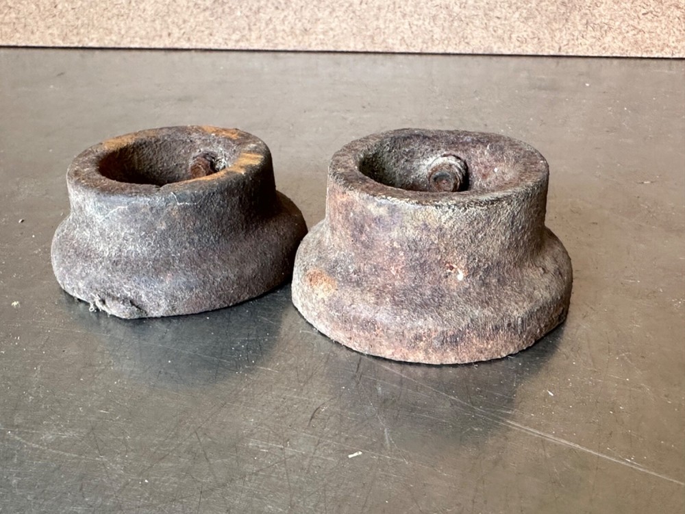 Vintage Matching Barbell Collars Weight Plates