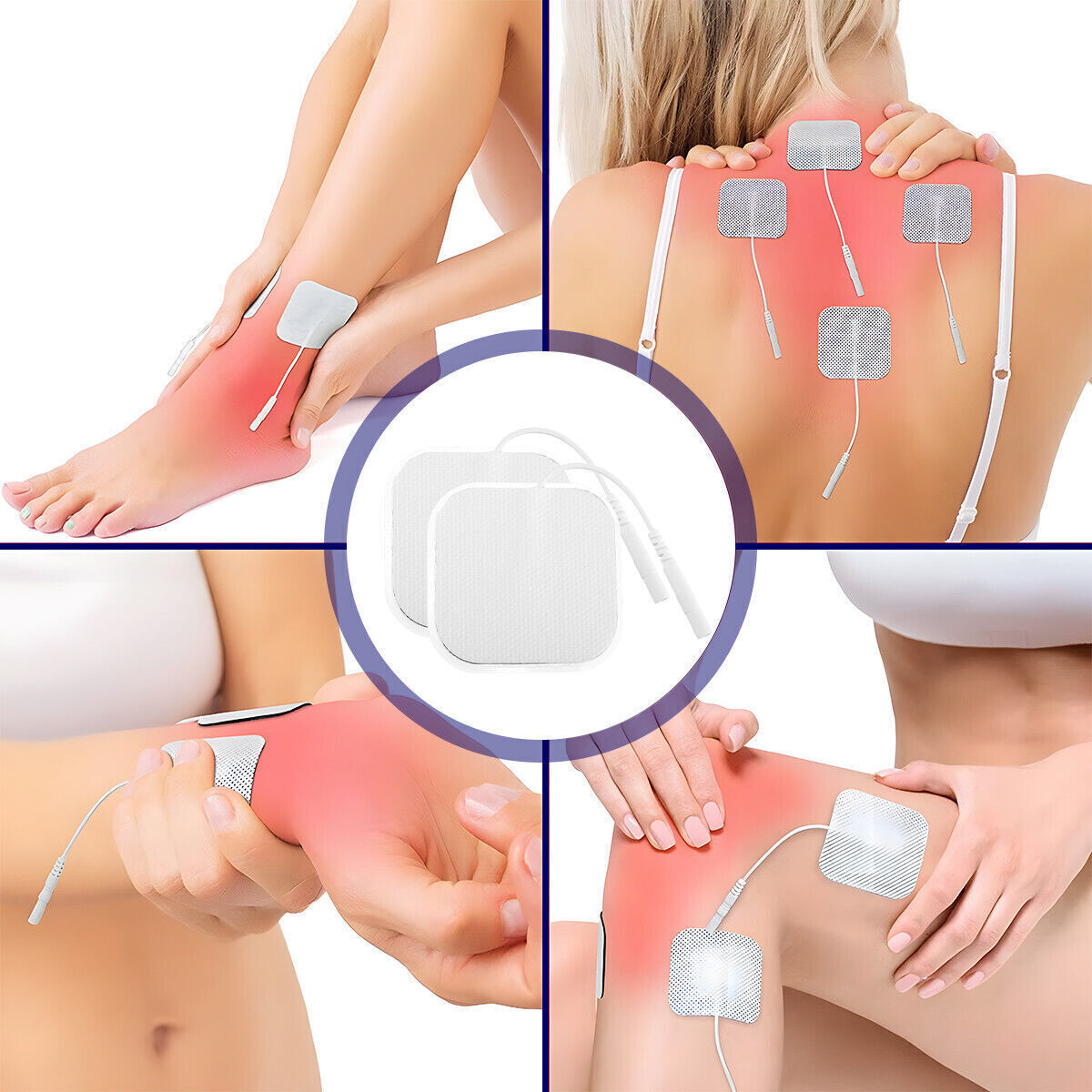 40 TENS Electrode Pads EMS Replacement Unit 7000 3000 2x2 Muscle Stimulator BULK