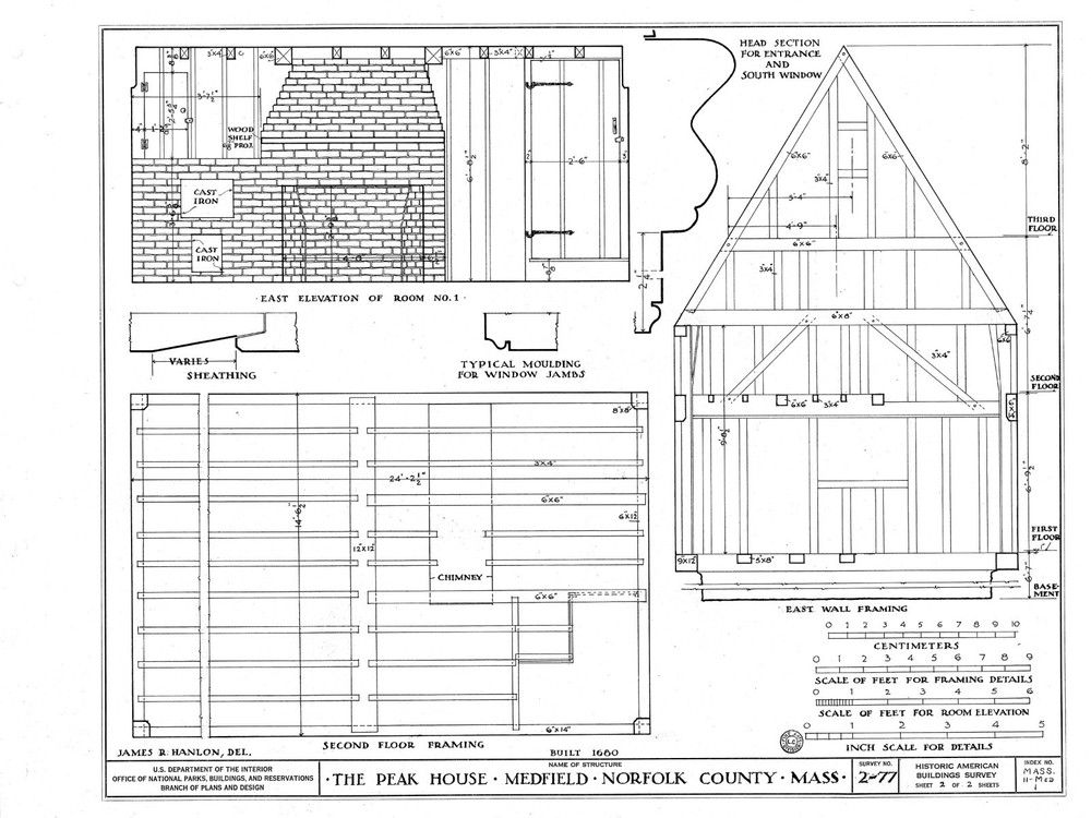 Traditional colonial shingled cottage, timber frame, printed architectural plans