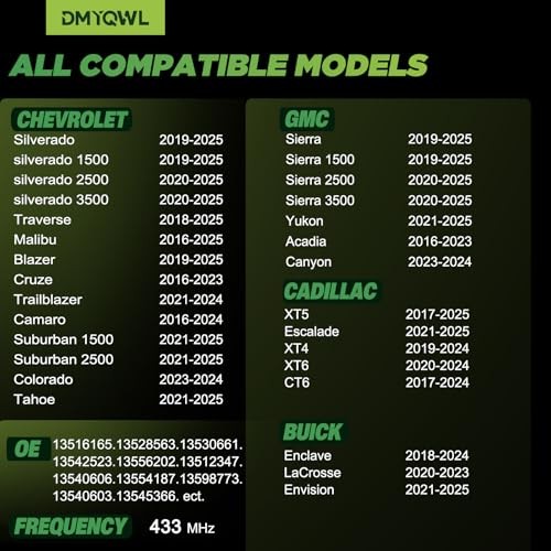 TPMS GM 433Mhz Pre-Programmed Compatible with Chevrolet Silverado1500(19