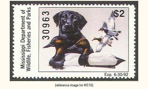 D2K Mississippi Duck Stamp 1991 $2.00