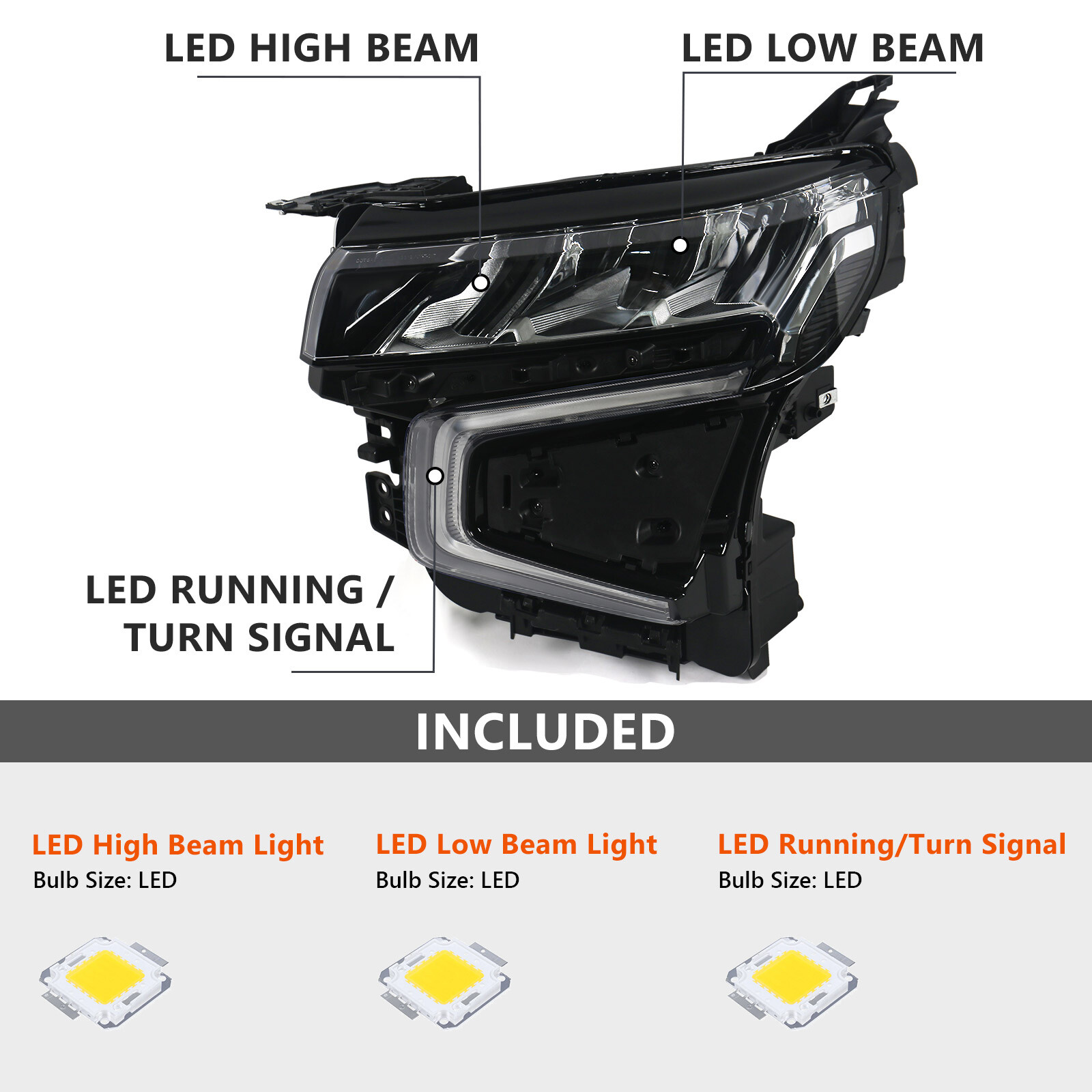 For 2021-2023 Chevy Tahoe Suburban Full LED Headlight Headlamp Driver Left Side