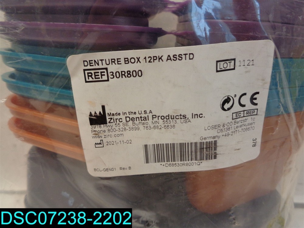QTY=12: Defend Denture Box Asst Colors