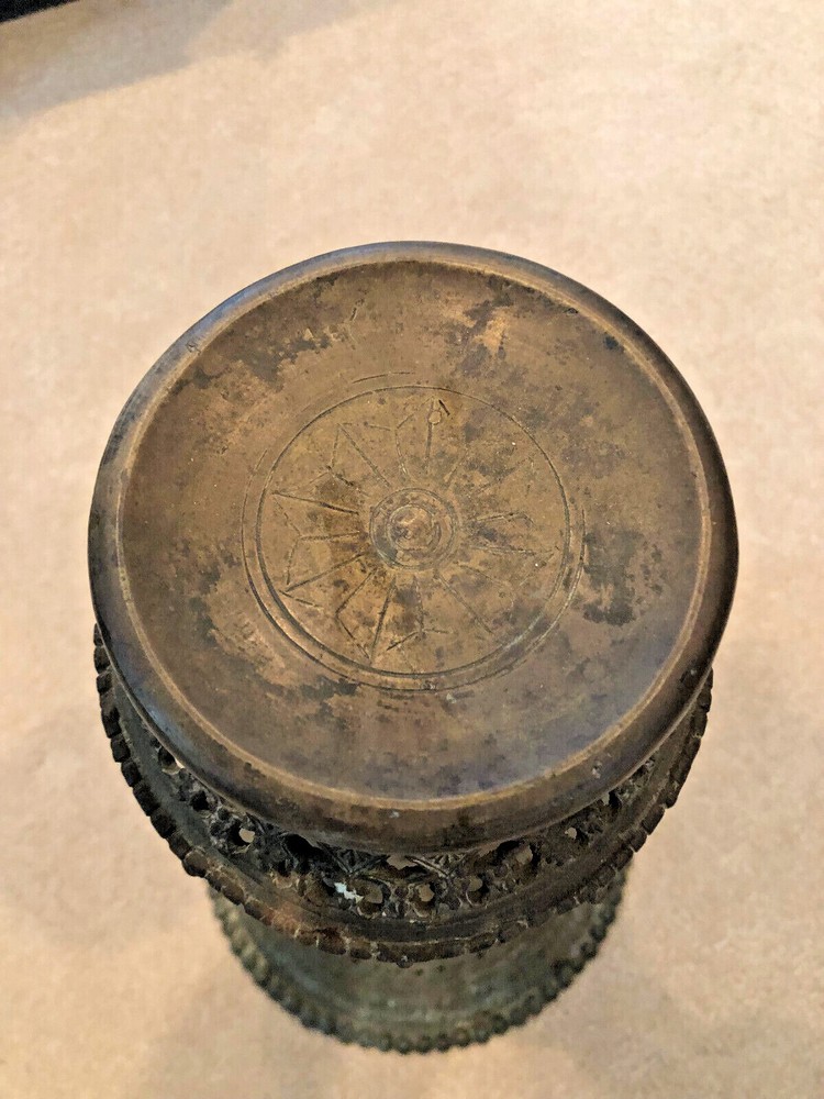 Antique Large Heavy Brass Middle Eastern India Stand