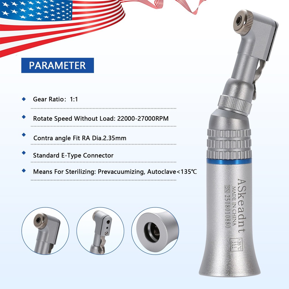 Dental Contra Angle Low Speed Handpiece Latch E-type/Push Button