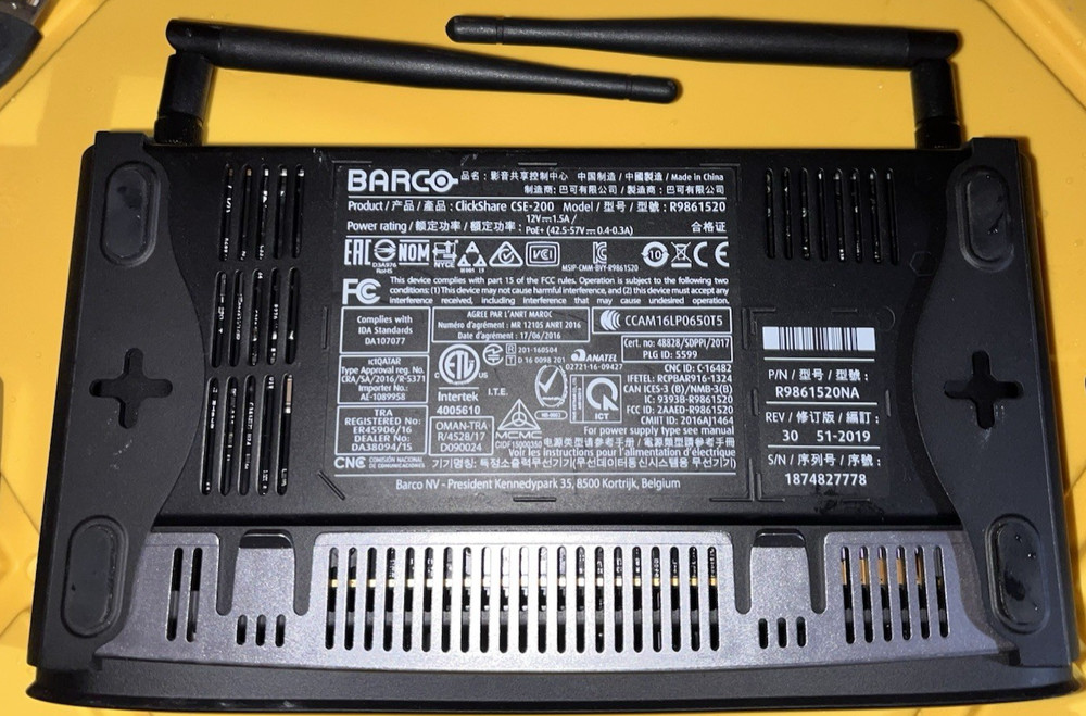BARCO ClickShare CSE-200 Presentation System Model# R9861520 w/ Two Buttons