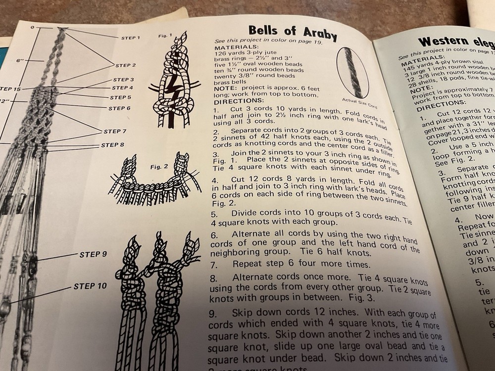 Macramé patterns/booklets with some small cord