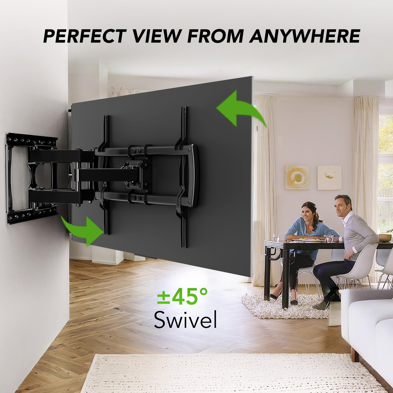 Full Motion TV Wall Mount Bracket for Most 32-85 inch TVs,TV Mount with Dual ...