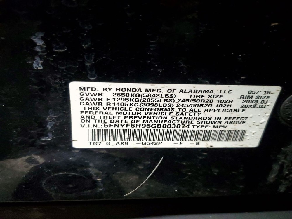 LEFT FRONT SPINDLE KNUCKLE OEM 16-22 HONDA PILOT