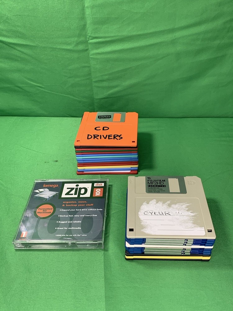 FUJIFILM & IMATION FLOPPY DISKETTES Pc Windows (25) &  IOMEGA ZIP 100  (1) USED