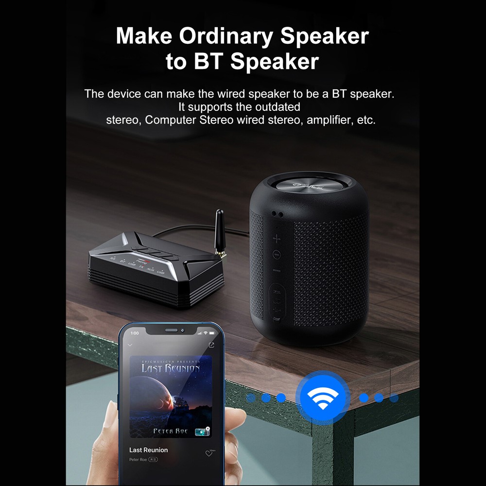 Long Range Bluetooth 5.0 Transmitter Receiver TV Home Car Stereo Audio Adapter