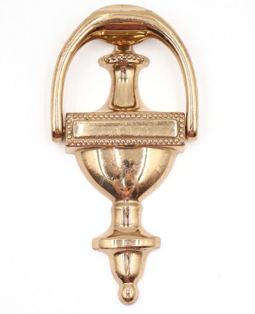 Beaded New Polished Brass Door Knocker