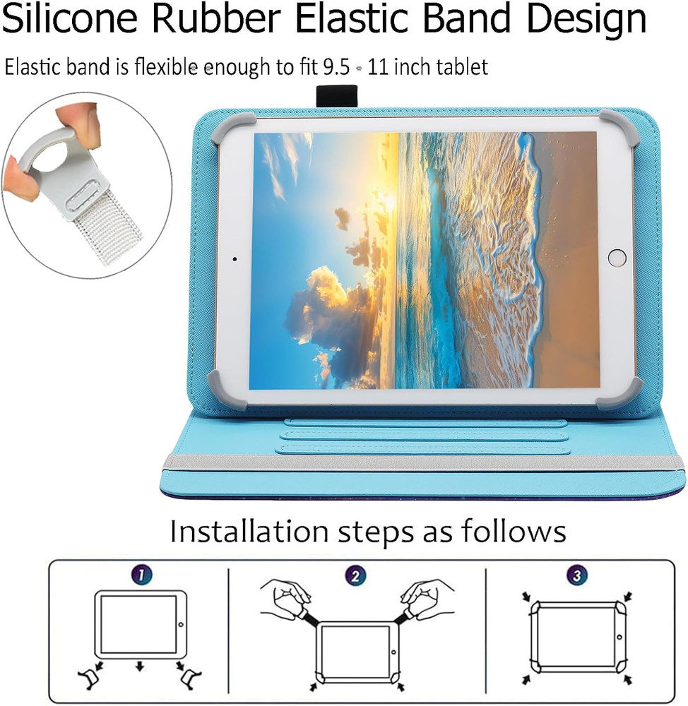 Universal 10 10.1 Inch Android Tablet Case, 360 Degree Rotating Multi-Angle Vie