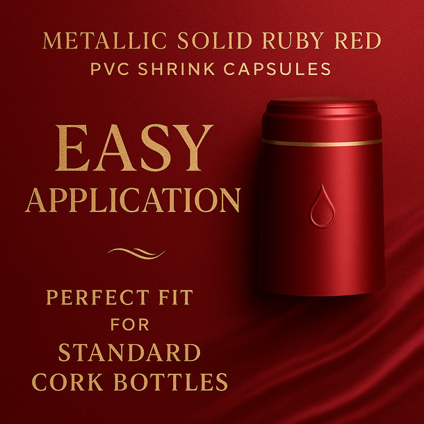 LD Carlson Metallic Solid Ruby Red PVC Shrink Capsules (30 ct)
