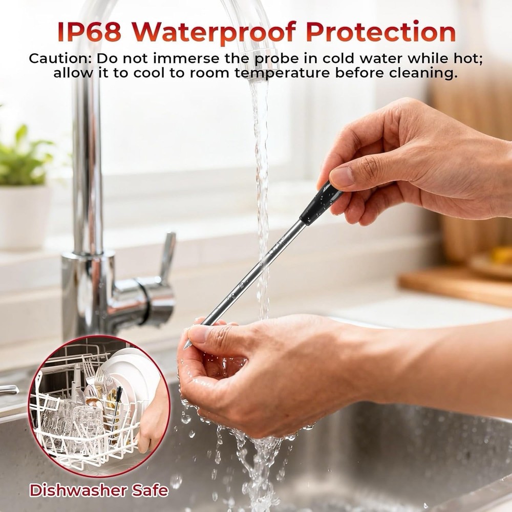 Smart Bluetooth Wireless Meat Thermometer with Probe | Long Range Digital The...