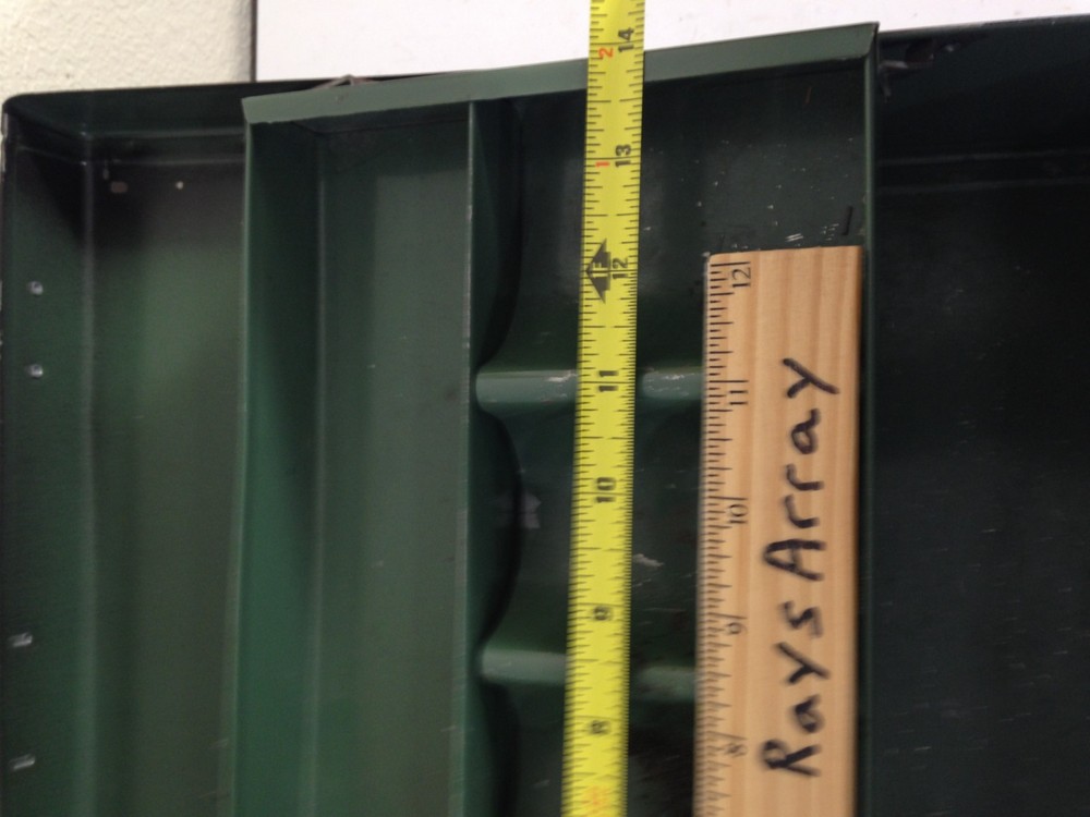 Vtg General Purpose triple Latch Tool Box medium unique size hammered gray brown