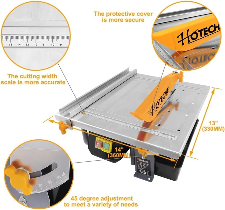 Professional 7-Inch Tile Cutter - Adjustable Depth & Bevel Cuts for Precision