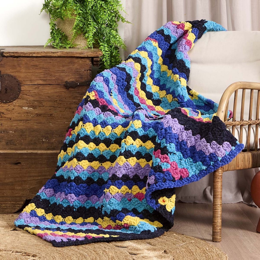 Bernat® Cozy Colorburst Throw Crochet Kit