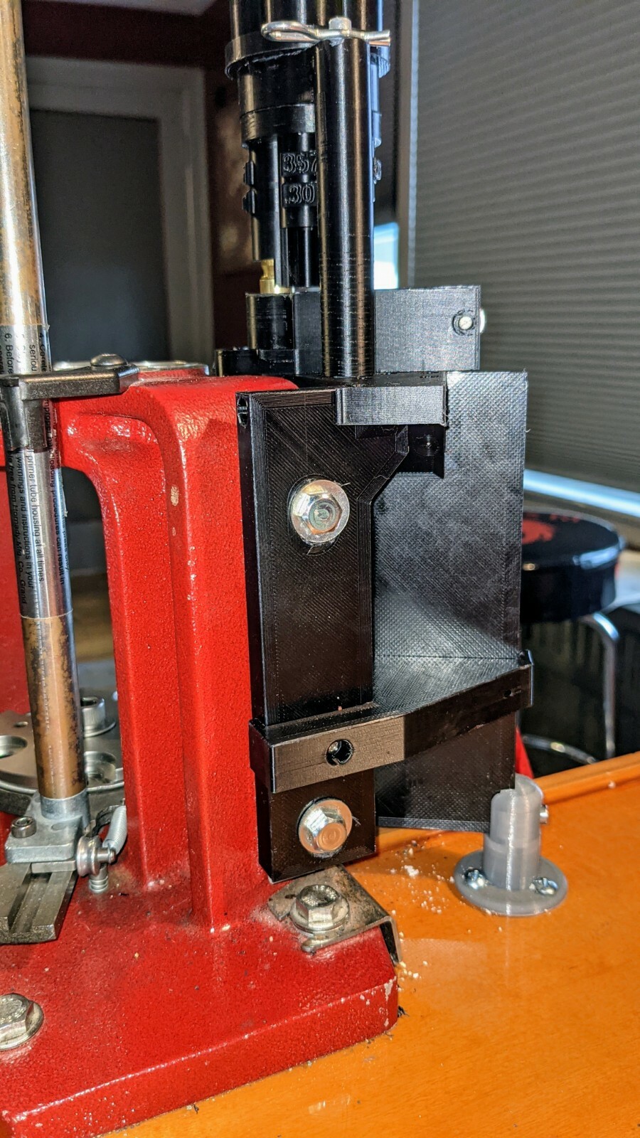 Hornady Lock N Load AP case feeder 3d printed black 