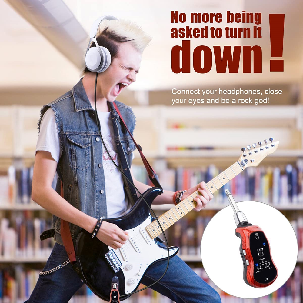 KITHOUSE B6 Guitar Headphone Amp Mini Plug Guitar Amplifier Bluetooth Receiver 5