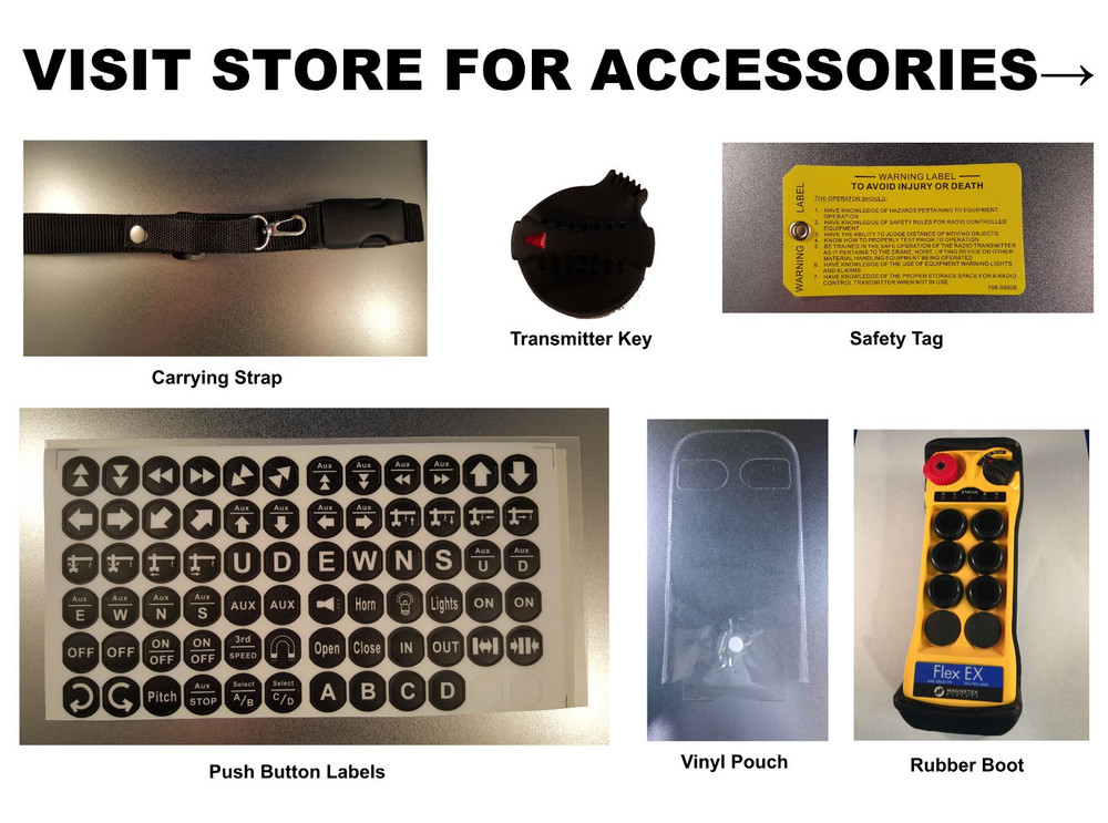 Magnetek Radio Remote Control Flex Transmitter Push Button Decal Labels 6EX2