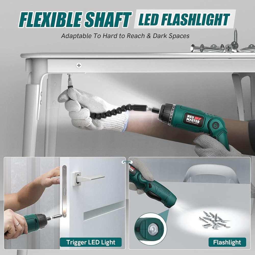 Versatile Cordless Screwdriver Set with 32 Bits & Flexible Shaft - Ultimate Tool