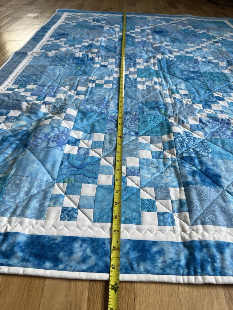 Handmade Reversible Quilt Blanket Patchwork Cottagecore 59.5”x 42.5”
