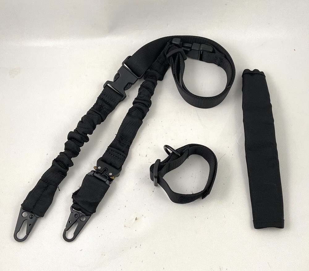 🌟Tactical 2 Point Bungee Rifle Gun Sling, Quick Release HK Hooks & D-Ring Strap