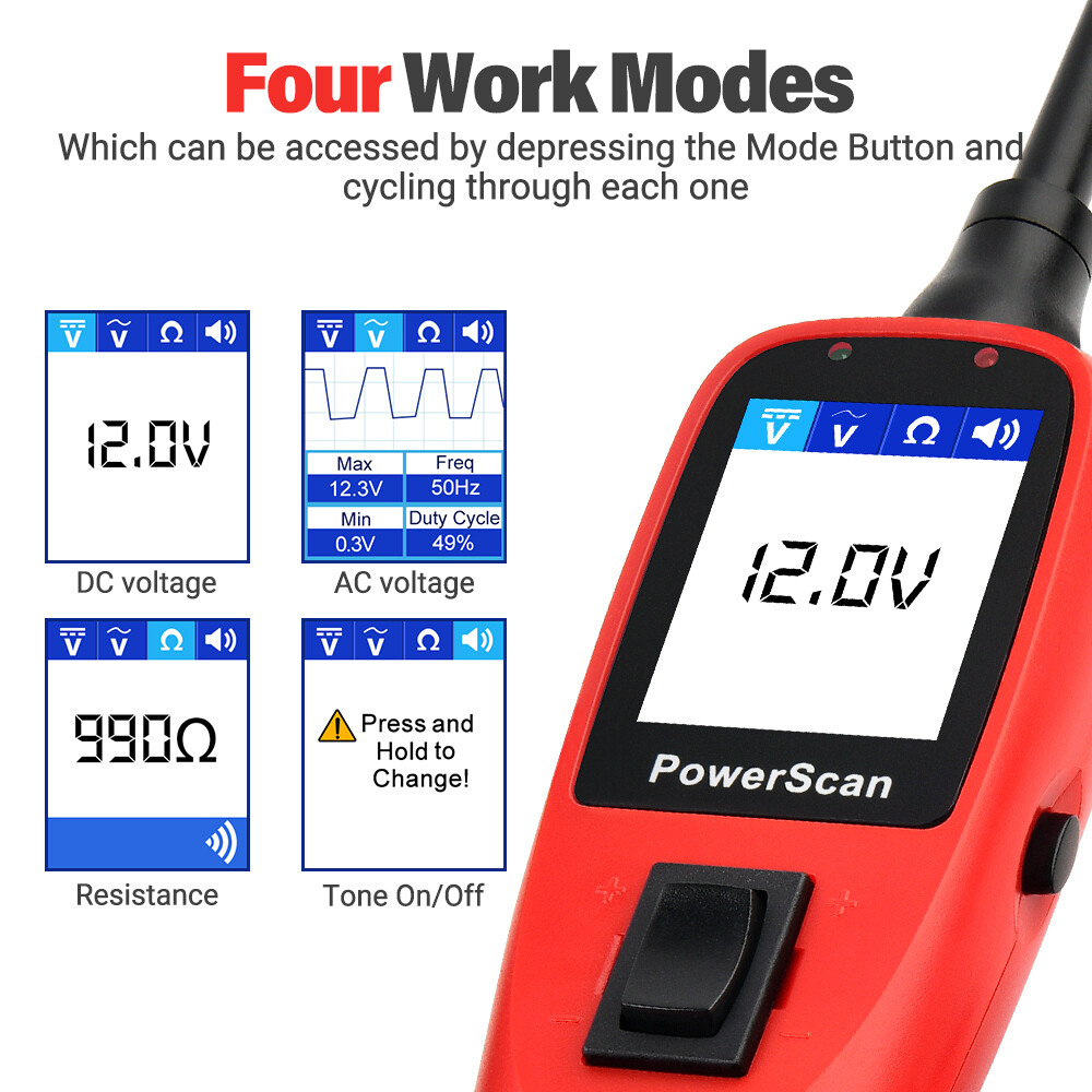 Autel PowerScan PS100 Circuit Tester Electrical Diagnostic Power Probe 12V/24V