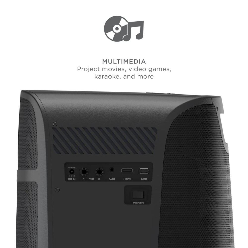 ION Audio Projector Deluxe HD Battery/AC Powered 720p HD LED Bluetooth-Enabled