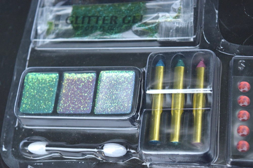 Mermaid Glitter Face Paint Make Up Kit + Gems