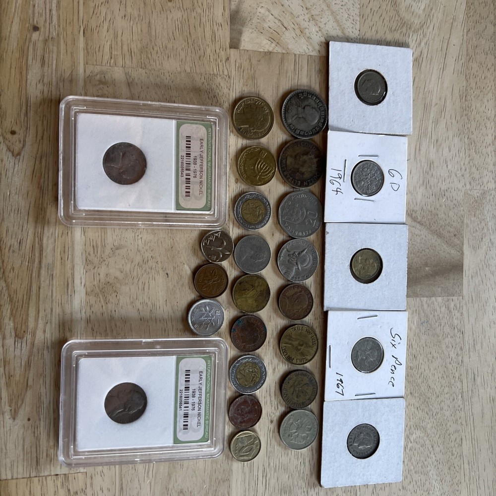 Assorted foreign and American Coins Lot. 27 Total