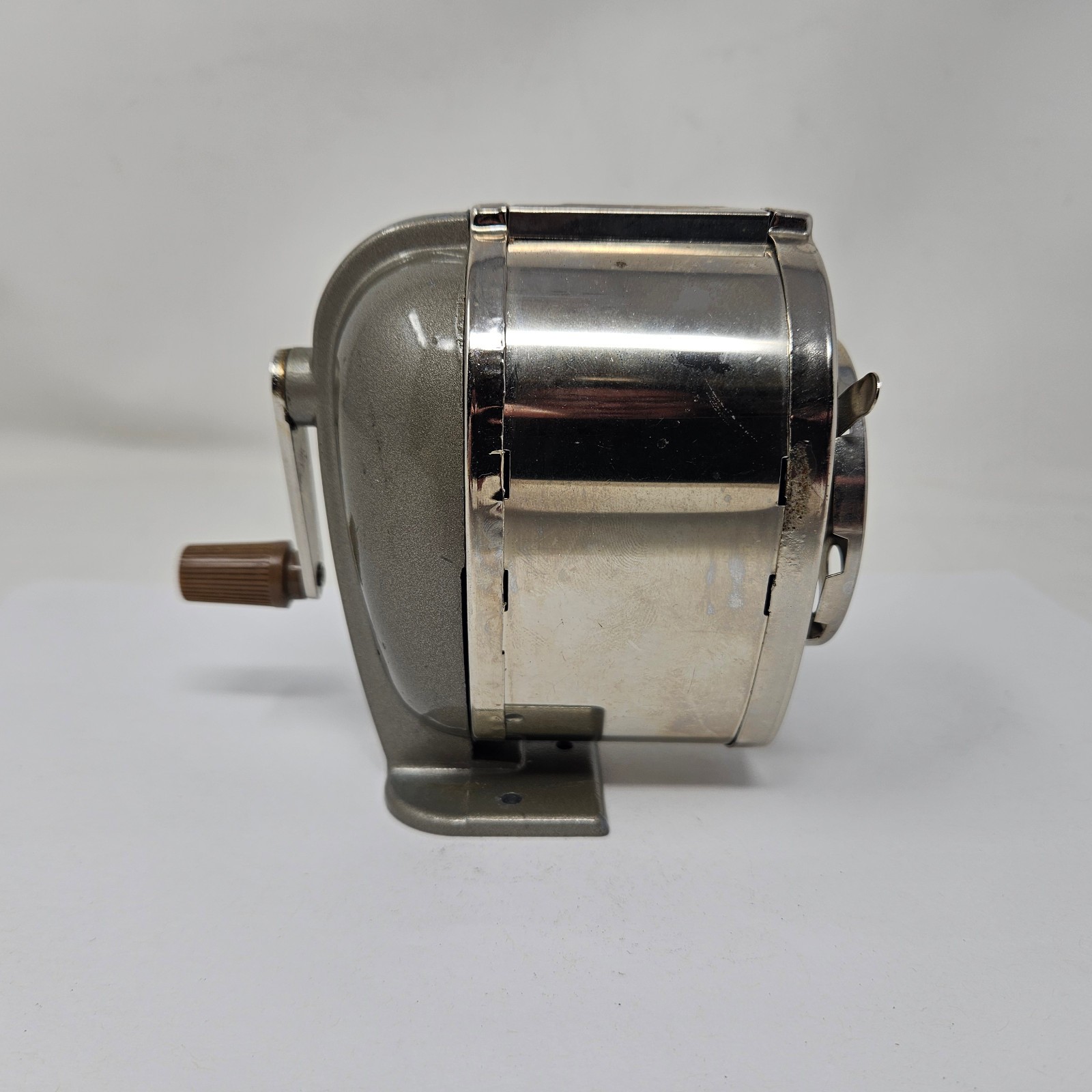 Vintage BOSTON Model KS Manual Pencil Sharpener Revolving 8 Hole Steel USA