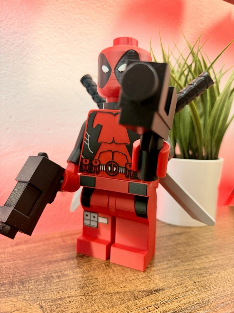 Deadpool  Big Brick 8 In Figure (3D Printed)