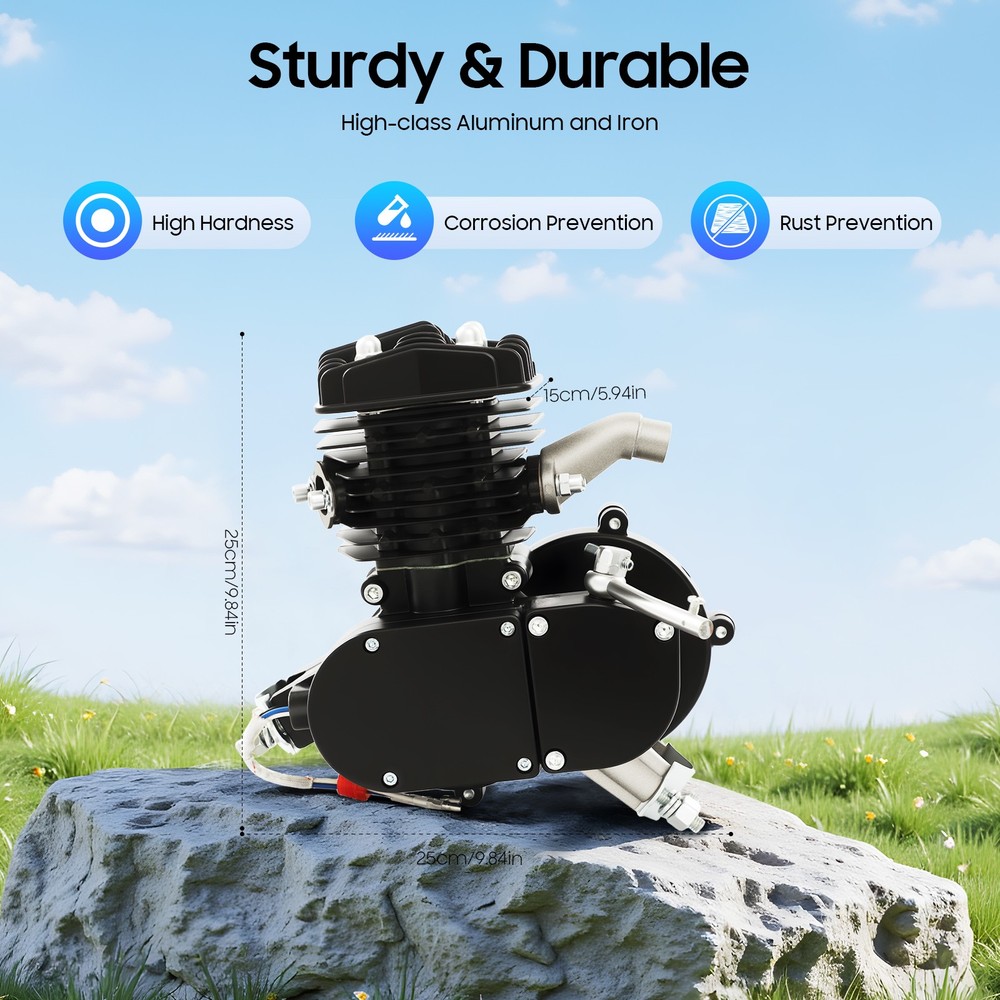 80CC 2-Stroke Single Cylinder Engine 1.65 HP Bicycle Engine Pedal Control Motor