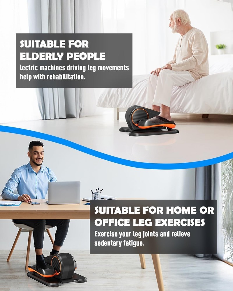 Portable Electric Under Desk Elliptical Machine for Seniors with Remote Control
